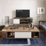وود & مور وحدة تليفزيون مقاس 160*30*50 سم وطاولة قهوة 80*50*45 سم Bundle-1