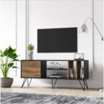 وود & مور ترابيزه تليفزيون مقاس 160*30*50 سم لون خشبي * أسود TVT-1DR-160