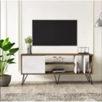 وود & مور ترابيزه تليفزيون مقاس 160*30*50 سم لون خشبي * بيج TVT-2DR-160