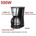 ⁦سونيفير ماكينة تحضير القهوة sf-3555  - 750 مل سعة 6 أكواب 550 وات⁩ - الصورة ⁦6⁩