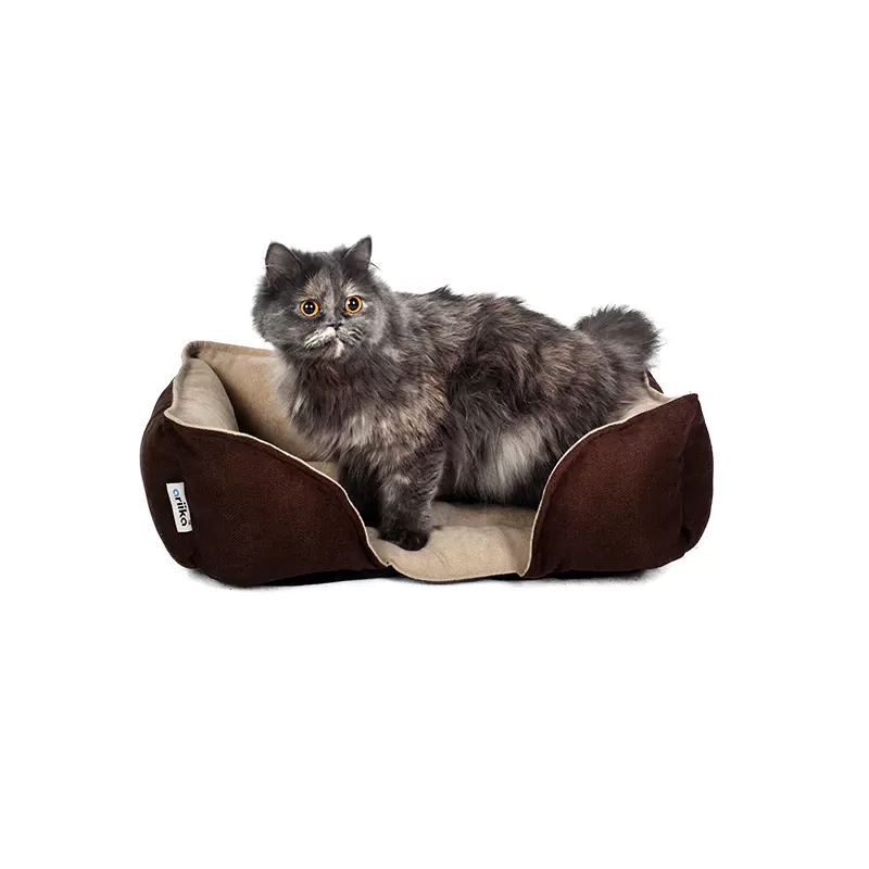 ariika-mike-pet-bed-small-linen-blend-brown-beige-a-502601 أريكا مايك سرير للحيوانات الأليفة صغير مقاس 35*50*20 سم لون بنى*بيج A-502601 - الصورة 1